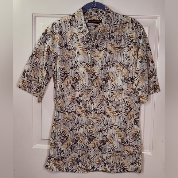 Tori Richard Other - Tori Richard Men's Tropical Print Shirt - Brown and Black Size M